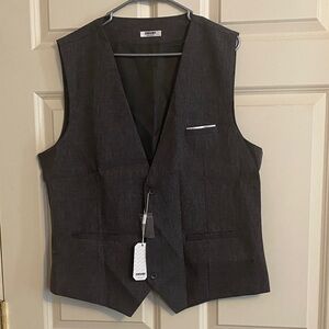 Charcoal Gray Suit Vest/ waistcoat